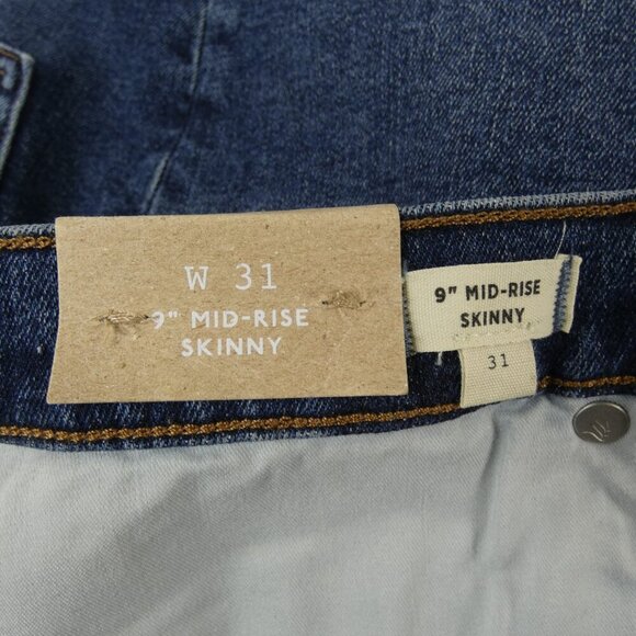 NWT Madewell Magic Pocket 9” Mid-Rise Skinny Jeans Ankle Sz 31 #1435 - Picture 5 of 8